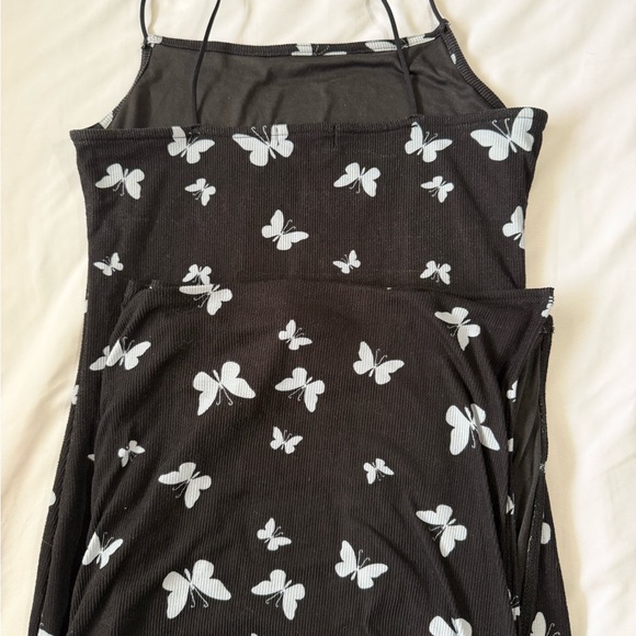 Justify Black Strapless Dress with White Butterfly Print - Picture 4 of 4